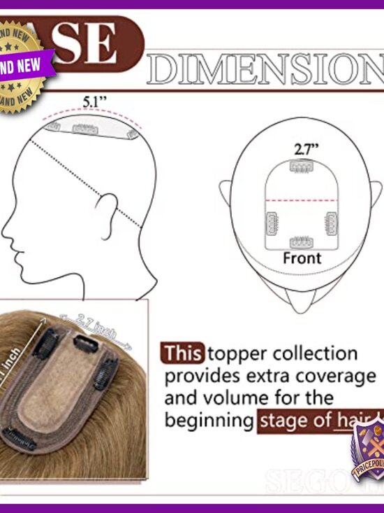 Real Human Hair Topper No Bangs 8 Inch Volume for Thinning Hair main image 5